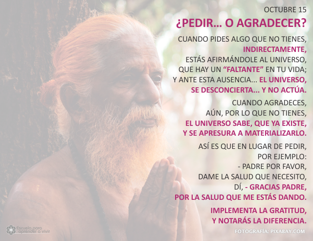 ¿Pedir... o agradecer?